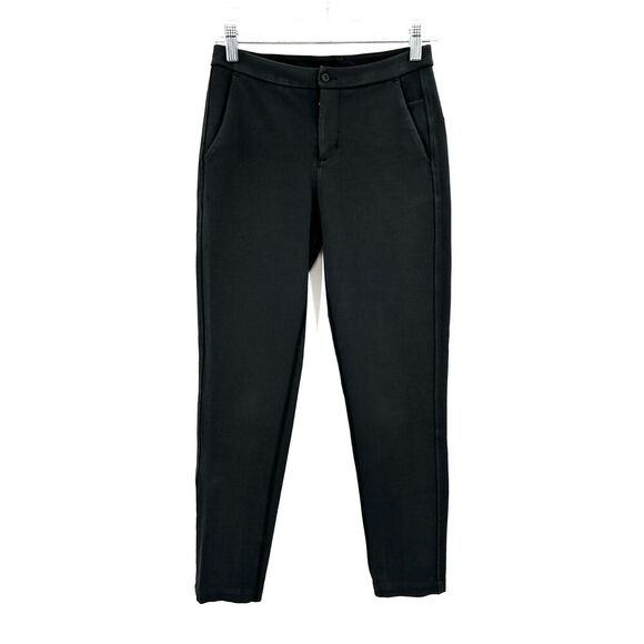 LULULEMON Women's Classic Black Mid Rise Stretch Skinny Trouser Pants Size 2 - Picture 1 of 7